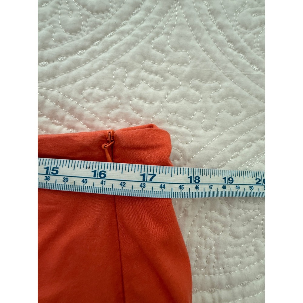 Boden A-Line Skirt Womens 12 Orange White Scalloped Wave Pleated Lined WG487 - Picture 3 of 9